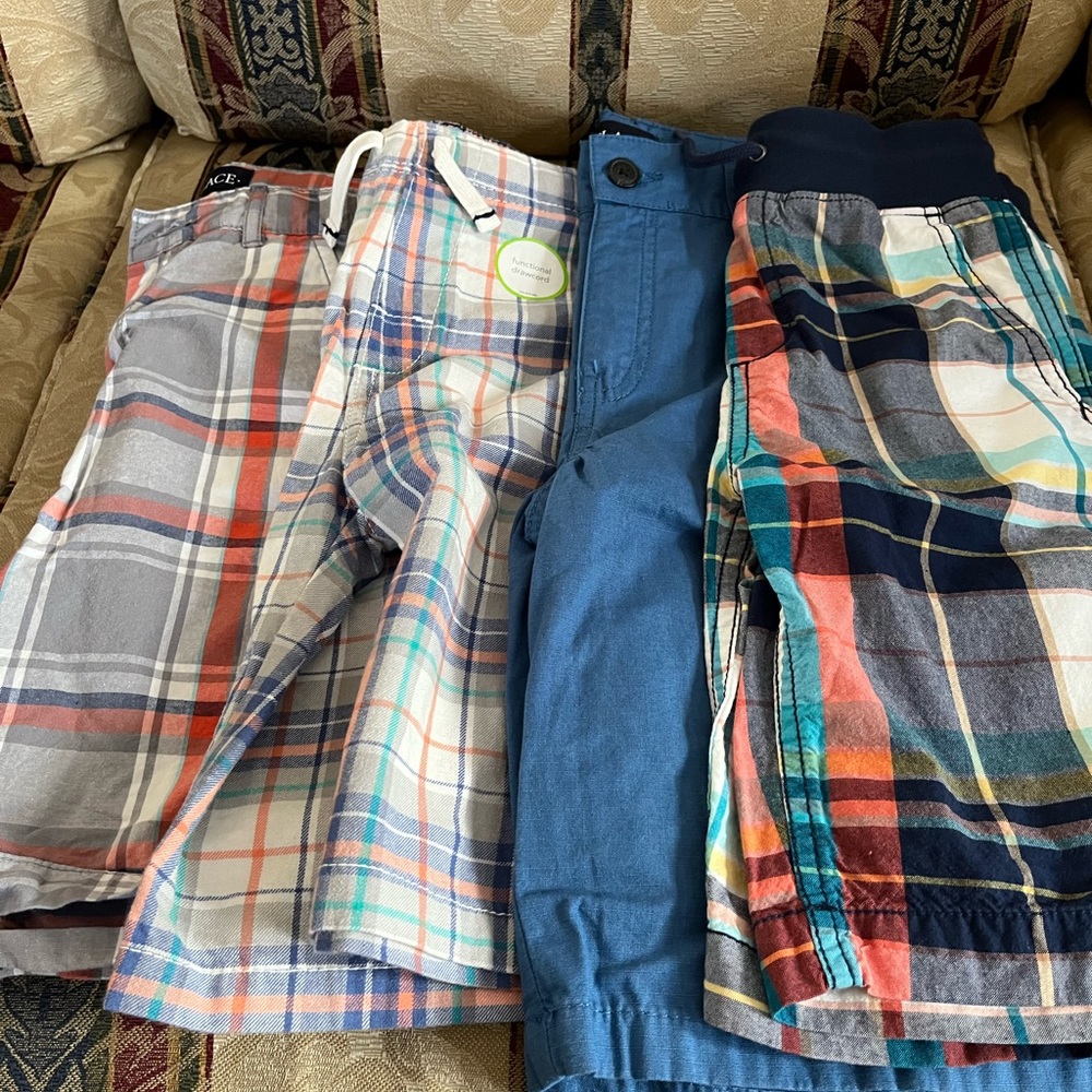 Size 8 shorts bundle.  Plaids and blue.